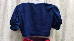 Navy Blue Crop Top