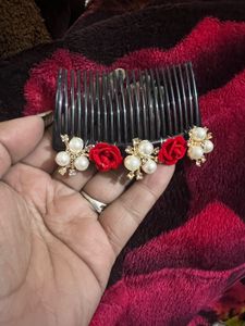 Floral &amp; Pearl Hair Comb