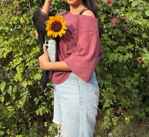 Maroon Off-Shoulder Top