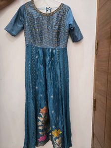 Slight Used Side Slit Kurti Palazzo And Dupatta