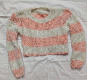 Striped Fuzzy Knit Sweater