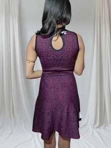 Purple Fit &amp; Flare Dress