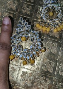Yellow New Jhunka With Stone