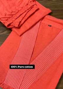 Pure Cotton Orange 🧡 Coord Set