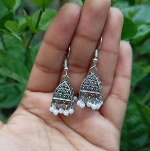 combo of Silver Jhumka Earrings