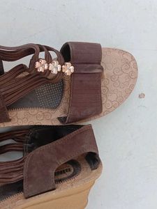 Binny Brown Floral Sandals
