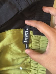 Two-Tone Wide Leg Pants