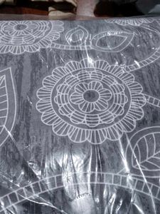 Violet White Bedsheet With Leaf Print