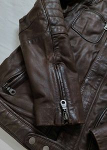Woodland Men&#39;s Brown Pure Leather Jacket