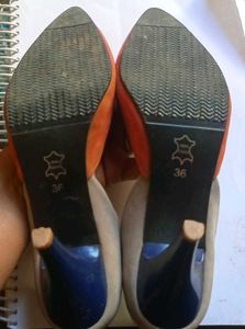 Orange Pointed Heels