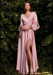 LONG SLEEVES SATIN GOWN