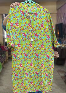 Pure Soft Cotton Floral Print Kurta N Pant