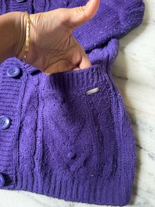 Purple Knit Cardigan