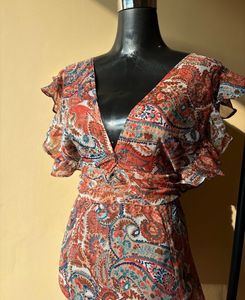 Orange Sheer Summer Dress