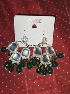 Pride Green Beaded Earrings