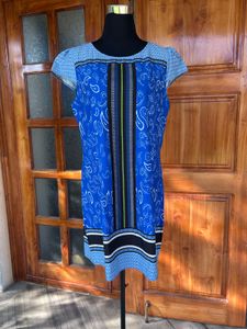 Blue Paisley Print Dress