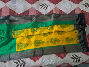 Elegant Yellow &amp; Green Saree