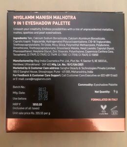 New😍Manish Malhotra 9 In 1 Eyeshadow Palette 😍