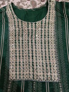 Emerald Green Embroidered Kurti