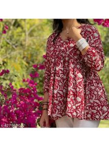 Red Floral Print Top