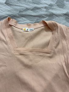 Peach Square Neck Top + free gift