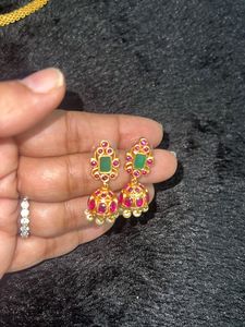 Gold -Plated Pearls Beaded Jewellery Set