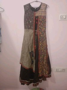 Black Multicolour Gown