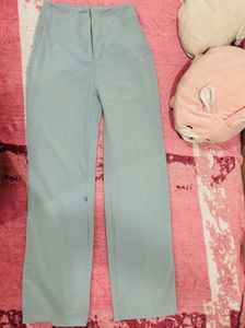 Ice Blue Coloured Casual Trouser