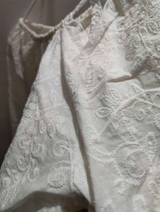 White Embroidered Long Sleeve Top