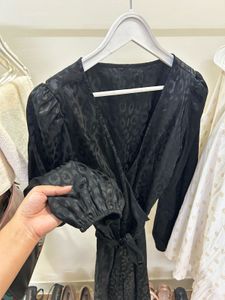 Silky Animal Print Wrap Dress