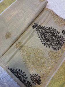 Looks Fresh new tissue set saree and blouse🖤✨