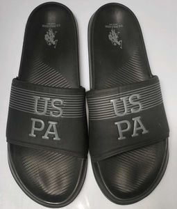 USPA Black Slides Flip Flops