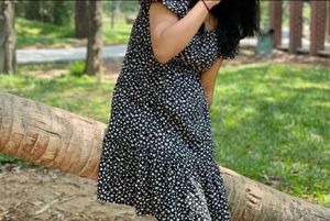 Zudio Black And White Dress
