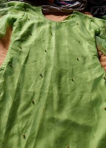 Green Tunic with Gold Beading