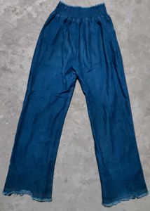 Blue Denim High Waist Pants