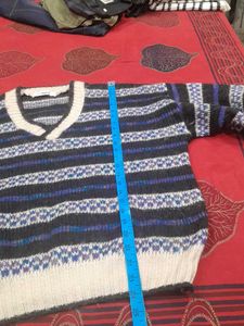 Vintage Striped V-Neck Sweater