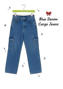 Blue Denim Cargo Jeans