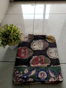 New Black Buddha Kalamkari Saree