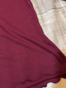 Burgundy Button-Down Top