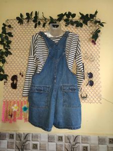 Denim Dungaree + Free Top