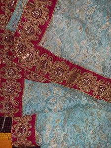 Elegant Blue Embellished Saree