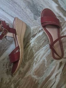 Branded Khadim Red Wedges