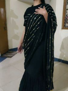 New Black Fishcut Designer Lehenga With Saree Styl