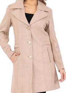 Elegant Beige Wool Coat