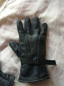 Genuine Leather Biker Gloves