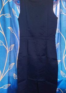 Navy Blue Satin Dress