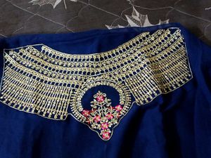 Navy Blue Unstitched Lehenga Choli