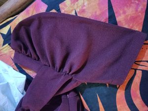 WoowZerz Burgundy Peplum Top