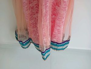 Coral Net Anarkali suit