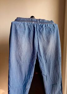 American Swan Blue Denim cuffed with draw strings